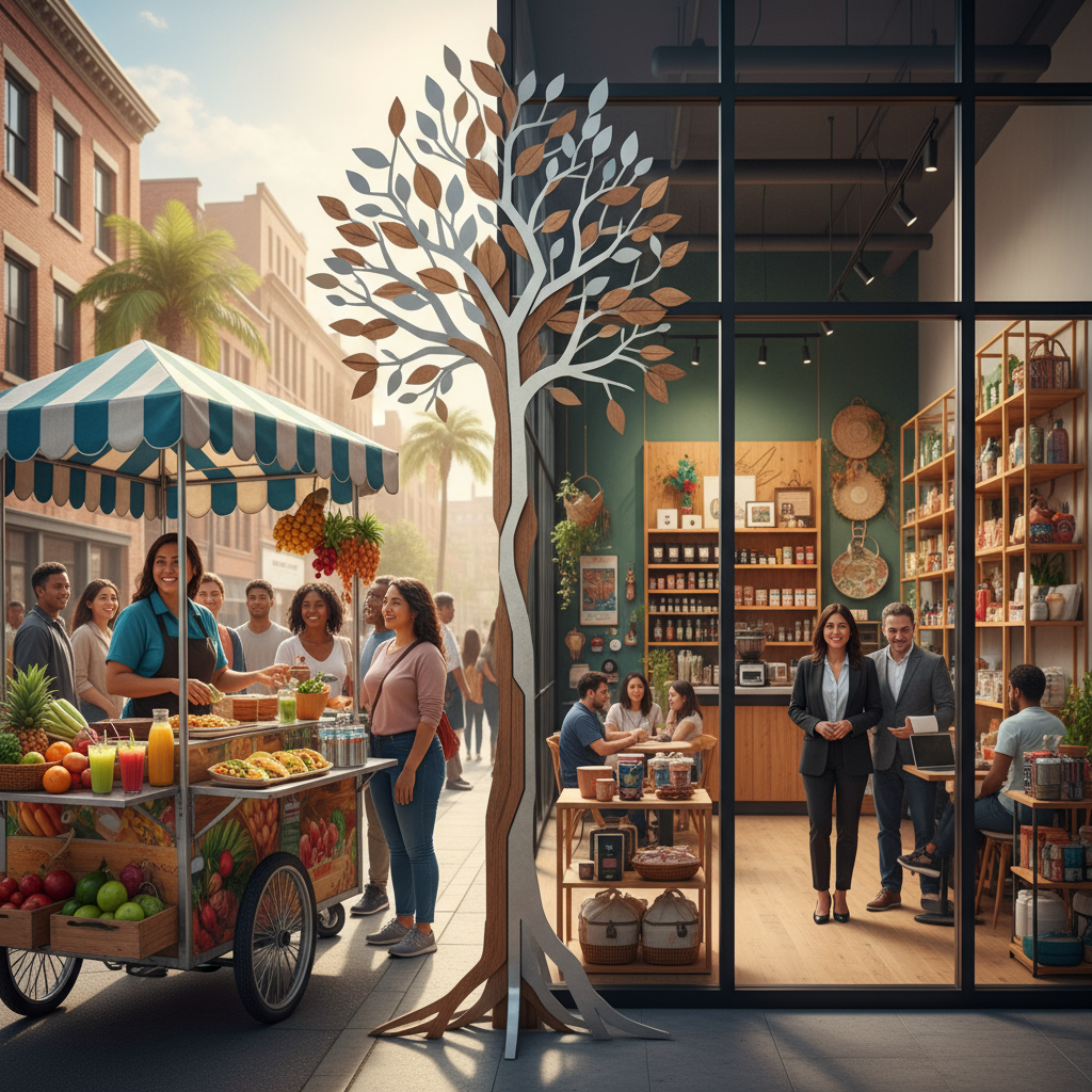 Del Puesto Ambulante al Negocio Consolidado: La Evolución del Comercio Latino en EE.UU. - Artículo del Blog RedLatina sobre comercio