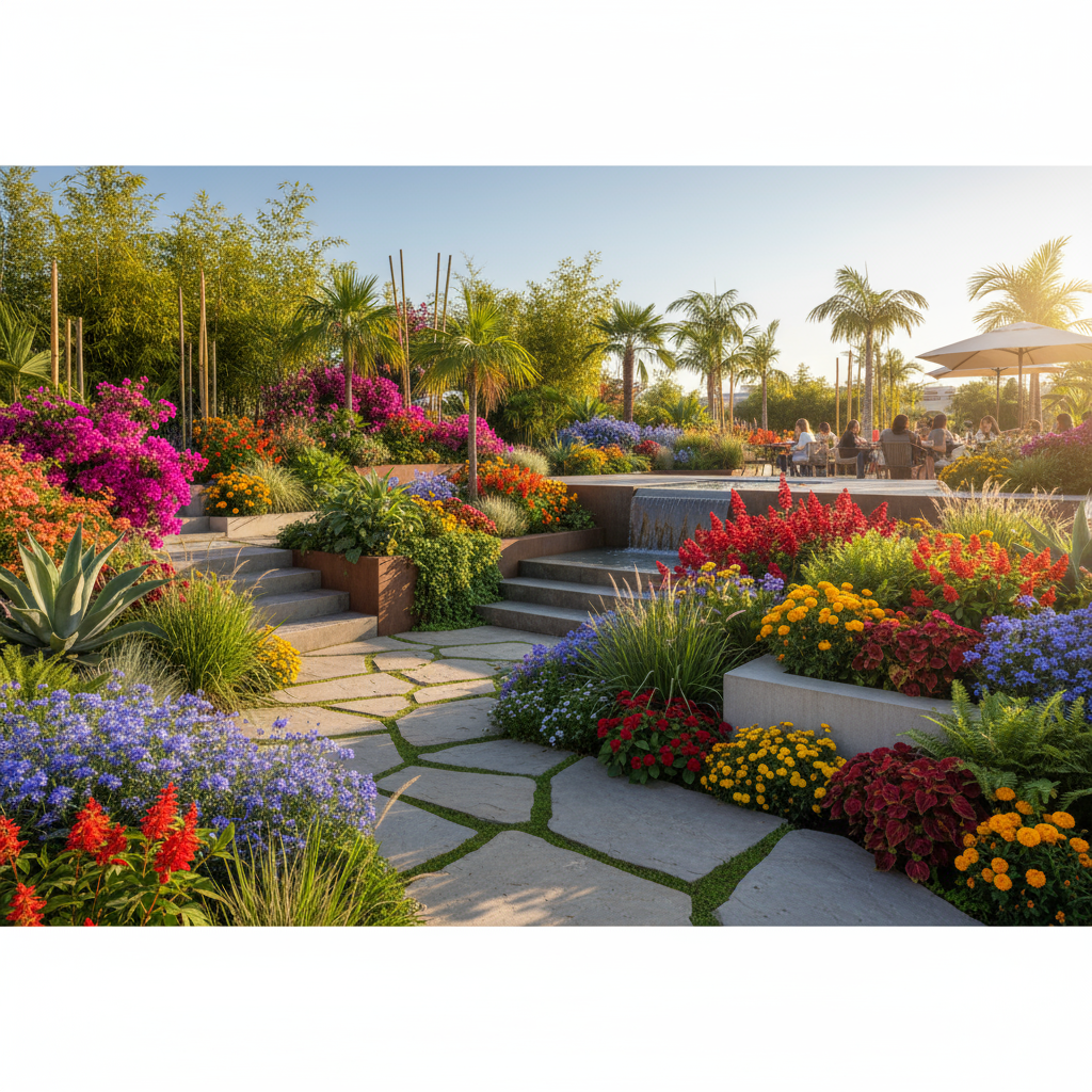 Jardines con Alma Latina: Color, Textura y Altura para un Paisaje Vibrante - Artículo del Blog RedLatina sobre jardineria paisajismo